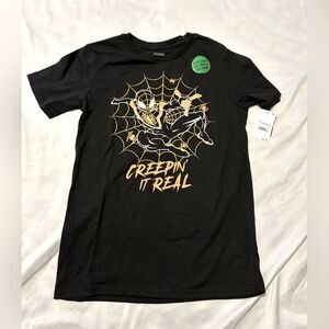 NWT Marvel Boys Black Spider-Man "Creepin' It Real" Halloween  size Large